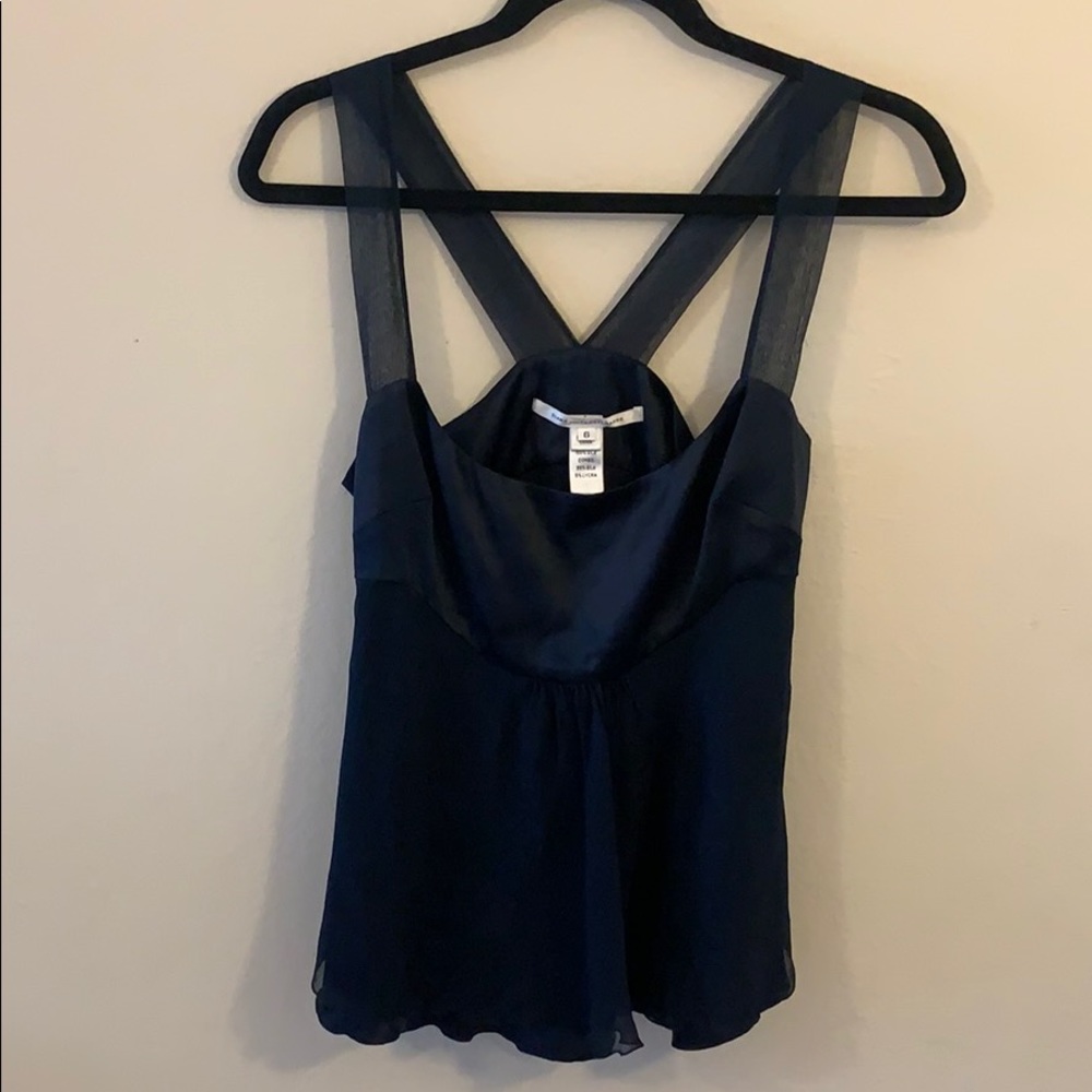 Diane Von Furstenberg Top - Blue Silk top